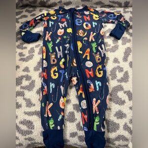 Little Sleepies Navy Alphabet Friends Zippy - 3-6 Months